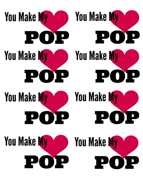 Valentine You Make My Heart Pop Printable